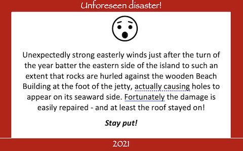 40 Unforeseen disaster Beach Building damaged by flying stones in storm 2021