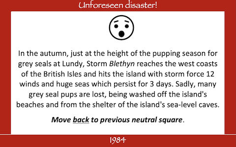 An incident & accident card from the Lundy MPA board game. See <a href="/index.php#game-cards">here</a> for further information about the cards.